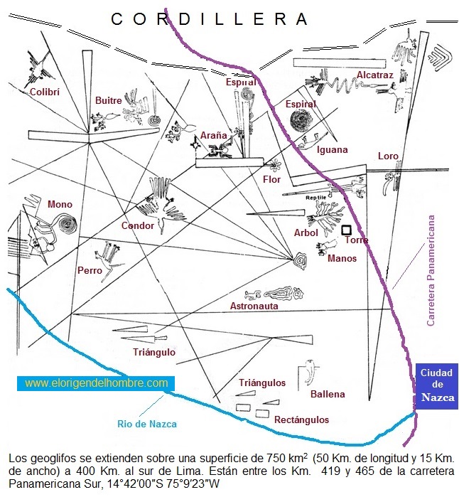 mapa general figuras de nazca